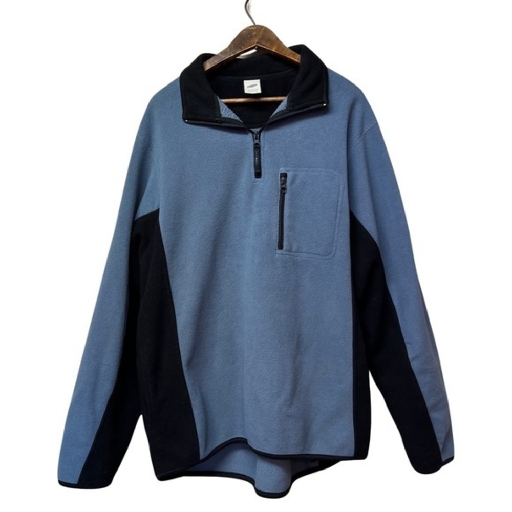 Vintage 90s Menโs Large Old Navy Quarter-Zip Pullover Sweater | Blue & Black ๐งฅ